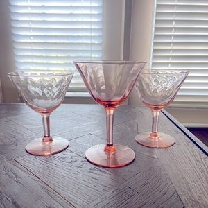 Pink depression wine glass